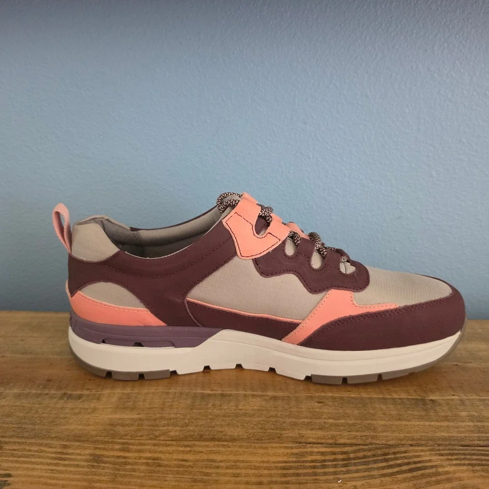 Rockport‎ Works Womens Composite Toe Work Sneakers Burgundy Pink Grey 12